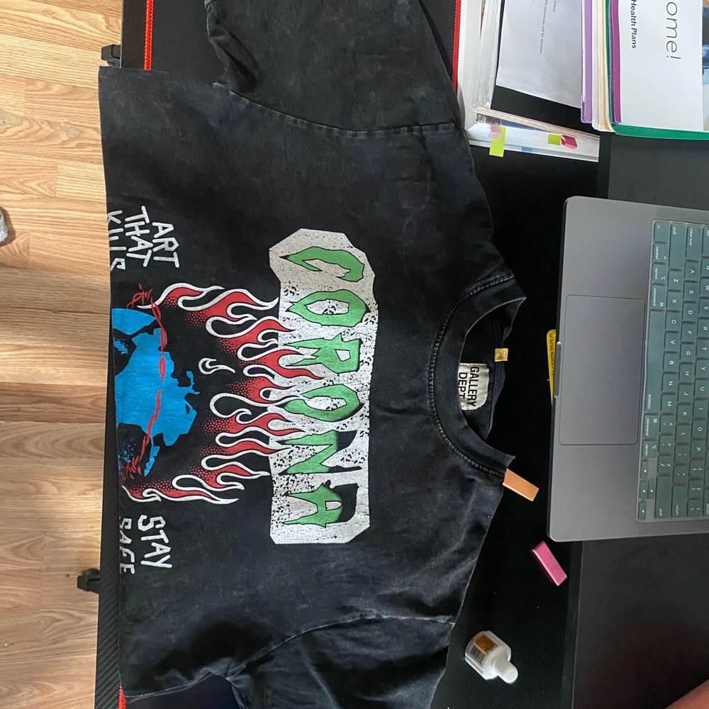 Black Graphic T-Shirt with Colorful Design